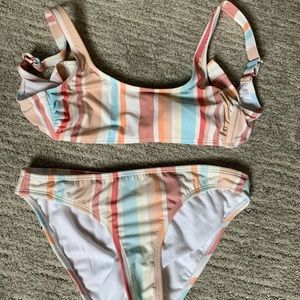 Muted stripe bikini